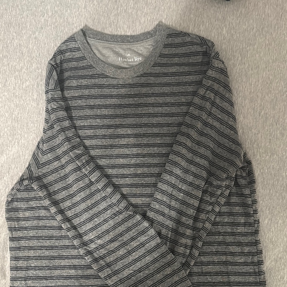 Hawker Rye Gray Striped Long Sleeve Tee